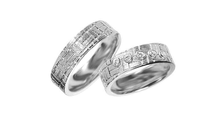 45403+45404-wedding rings, white gold 750 with brillants